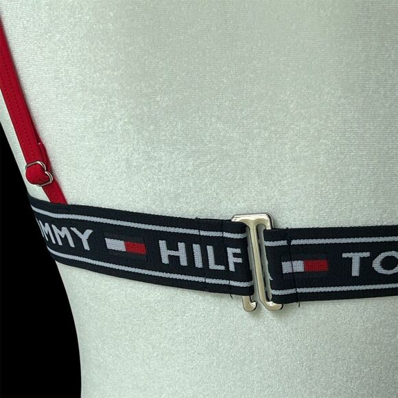 Tommy Hilfiger Swim sz S SMALL Logo Double Strap Adjustable Triangle Sport - Picture 8 of 9
